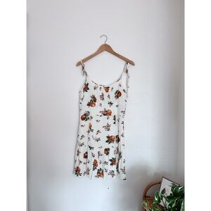 Sugar + Lips Floral Mini Dress | Orange Blossom Print | Size Large